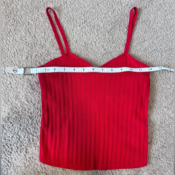 Alice + Olivia Lauretta Cami Knit Tank Top In Bright Poppy (red) Size Medium - Picture 4 of 16